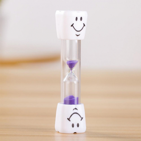 Set 3 clepsidre pentru perierea dintilor, 3 minute, 10 x 2.5 cm, galben/roz/mov [2]