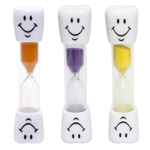 MAMA ȘI COPILUL - Set 3 clepsidre pentru perierea dintilor, 3 minute, 10 x 2.5 cm, portocaliu/mov/galben