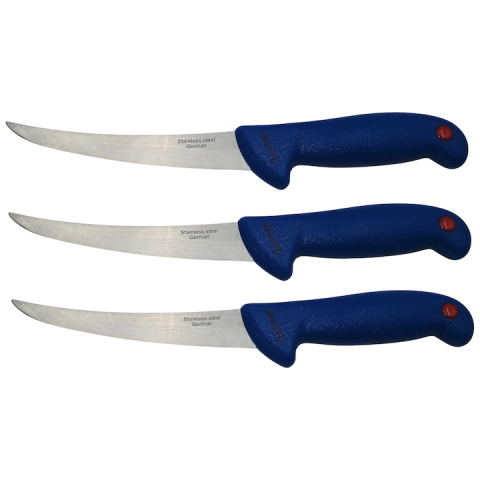 Cutite si tacamuri - Set 3 cutite filetat 30 cm lama inox, maner ergonomic albastru, lama 15 cm, set bucatarie