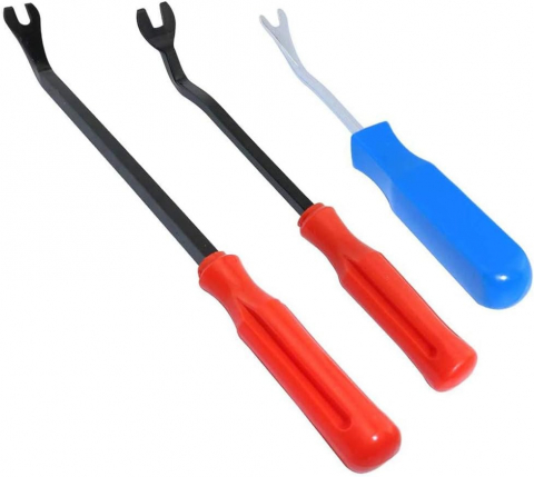 ARTICOLE AUTO - Set 3 extractoare metalice universale pentru demontare clipsuri interior auto, 3 marimi, 4",6",8" - Multicolor