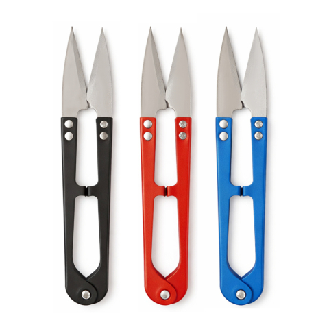 CASA & GRADINA - Set 3 foarfeci croitorie compacte, negru + rosu + albastru, 10.4 cm, lame otel inoxidabil, taiere precisa fire textile