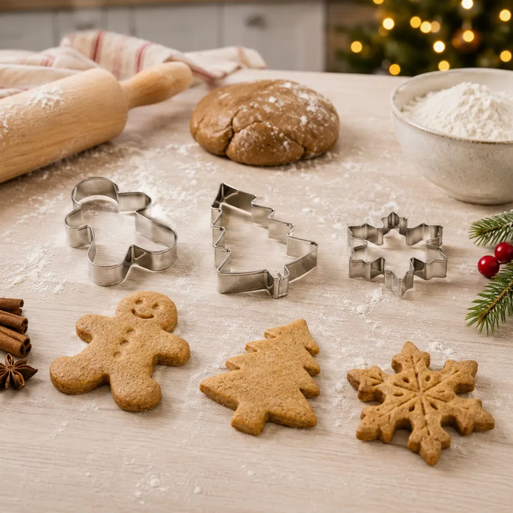 Set 3 Forme Biscuiti Craciun Argintii, Decupatoare Metalice pentru Aluat [7]