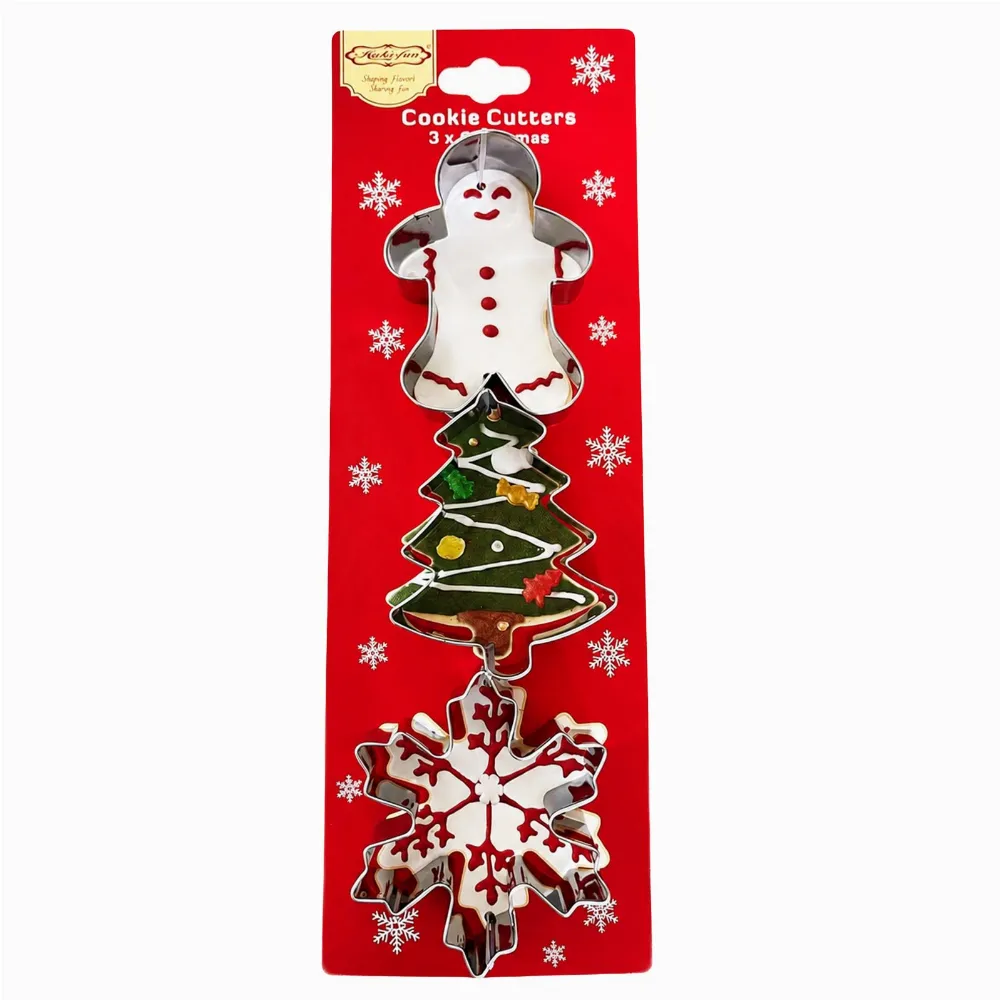 Set 3 Forme Biscuiti Craciun Argintii, Decupatoare Metalice pentru Aluat [2]