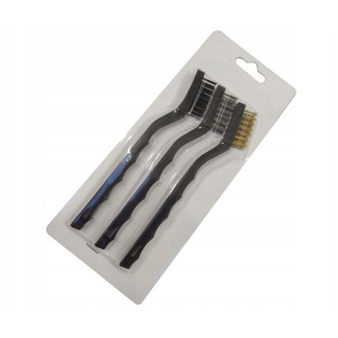 Diverse Unelte - Set 3 mini perii de sarma pentru indepartarea murdariei si a ruginii din suprafete greu accesibile - Negru
