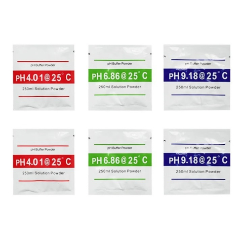 Testere apa - Set 3 plicuri solutii de calibrare apa, pentru PH, 4.00 pH, 6.86 pH si 9.18 pH