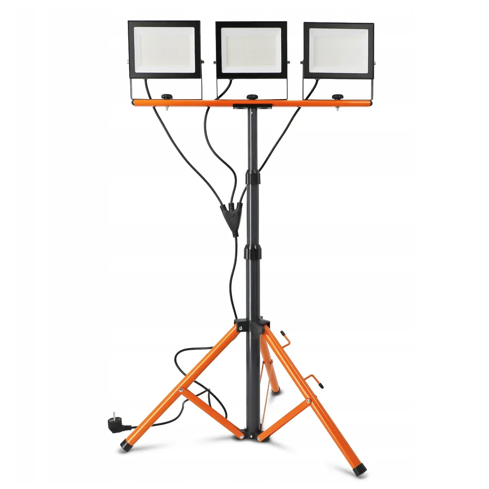 Set 3 proiectoare LED 300W, 3 x 100W, 22,5 x 17,5 cm, lumina rece 6000K, IP66, cablu 200 cm [4]