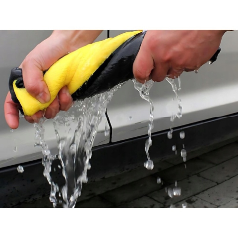 Set 3 prosoape din microfibra, absorbante si cu uscare rapida, 30 x 30 cm, gri/galben – pentru curatenie eficienta, fara urme si fara zgarieturi [2]