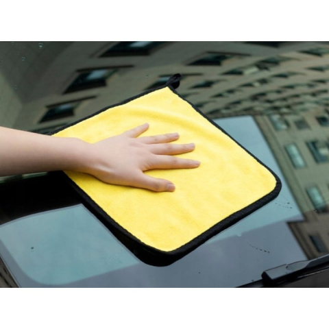 Set 3 prosoape din microfibra, absorbante si cu uscare rapida, 30 x 30 cm, gri/galben – pentru curatenie eficienta, fara urme si fara zgarieturi [1]