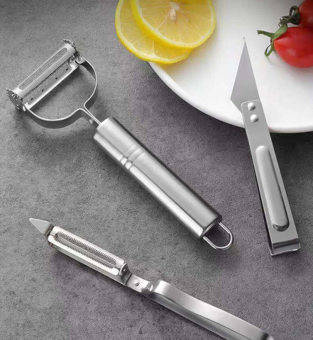 Set 3 ustensile argintii pentru curatat si decojit fructe si legume [1]