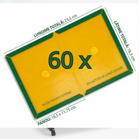 Set 60 capcane adezive pentru soareci si sobolani, tip carte, carton cu lipici non toxic 32g, 23.5 x 16.5 cm, verde [3]