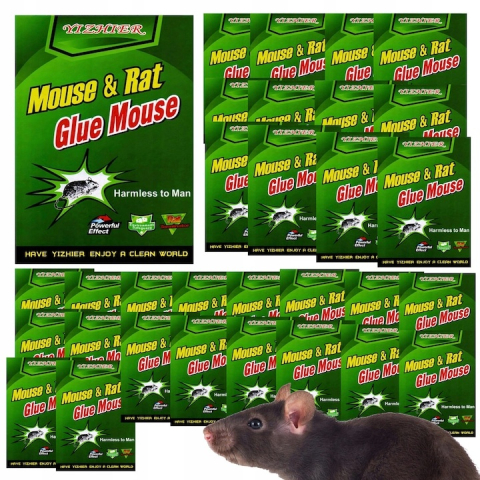 Set 60 capcane adezive pentru soareci si sobolani, tip carte, carton cu lipici non toxic 32g, 23.5 x 16.5 cm, verde [4]