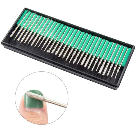 Set 30 de capete pentru freza electrica, bit-uri diamantate, pentru manichiura si pedichiura [3]