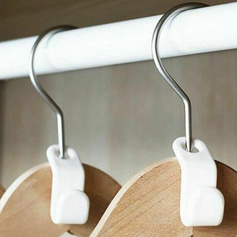 Set 30 carlige pentru umerase, multifunctionale, economisire spatiu, plastic, 3.5 x 2 cm, alb [9]