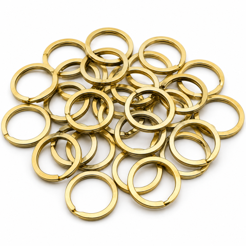 Set 30 inele breloc, auriu 3.4 cm, grosime 2.5 mm, accesorii metalice circulare despicate pentru chei, brelocuri personalizate si proiecte DIY [3]