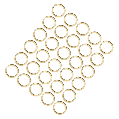 CASA & GRADINA - Set 30 inele breloc, auriu 3.4 cm, grosime 2.5 mm, accesorii metalice circulare despicate pentru chei, brelocuri personalizate si proiecte DIY