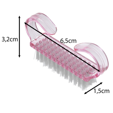 Set 30 Perii pentru Curatarea Unghiilor, Peri Moi si Rezistenti, Design Ergonomic cu Prindere Dubla, 6.5 x 3.2 x 1.5 cm, Roz Transparent [6]