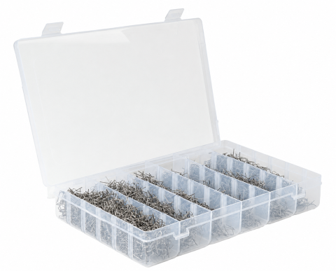 CASA & GRADINA - Set 3000 capse metalice pentru reparatii plastic auto, 0,6 si 0,8 mm, 6 modele