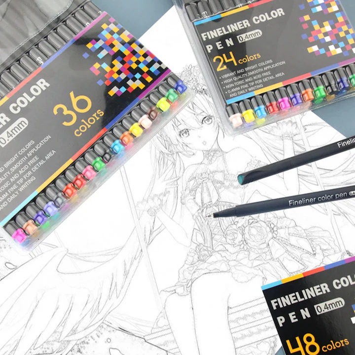 Set 36 pixuri fineliner multicolore, varf fin 0,4 mm din fibra, cerneala pe baza de apa [3]