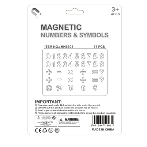 Set 37 cifre si simboluri magnetice pentru frigider, educatie copii, invatare matematica, multicolor, +3 ani [6]