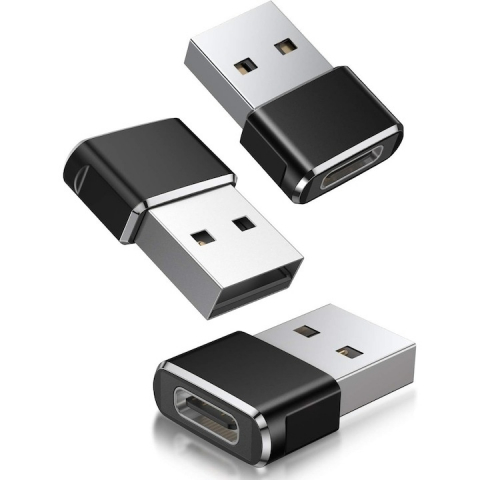 Diverse - Set 3x Adaptor mini USB tip C la USB, viteza rapida de transfer - Negru