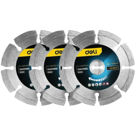Diverse Unelte - Set 3x Disc diamantat, 100 x 16 mm pentru lemn, metal