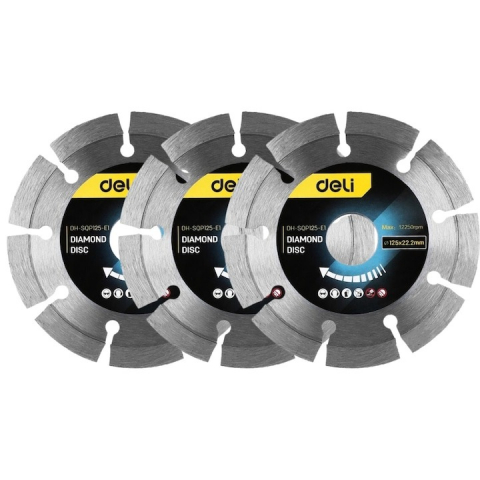 Diverse Unelte - Set 3x Disc diamantat, 125 x 22.2 mm pentru lemn, metal