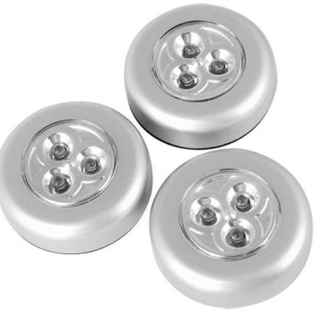 ELECTRONICE - Set 3x Lampa universala autoadeziva cu 3 LED-uri, utilizare baterii de tip AAA