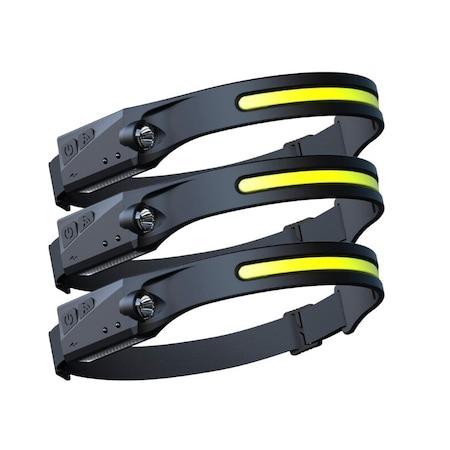 Camping - Set 3x Lanterna frontala LED,putere 10W,incarcare USB, baterie 1200 mAH, Rezistenta la apa