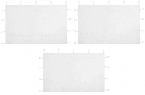Pavilioane - Set 3x Perete universal de pavilion din polietilena, 295x195 cm - Alb