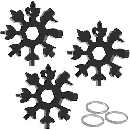 Surubelnite si biti - Set 3x Surubelnita multifunctionala,18 in1, Model fulg de nea 6x6 cm - Negru