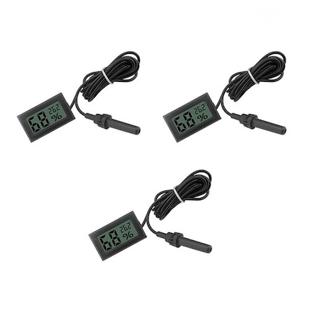 Termometre - Set 3x Termometru higrometru de interior/exterior cu sonda,interval masurare -50 + 70 grade Celsius