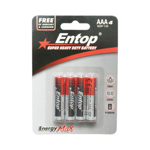 Diverse uz casnic - Set 4 baterii AAA 1.5V R03P zinc-carbon, pentru telecomenzi, ceasuri, lanterne, jucarii si dispozitive electronice