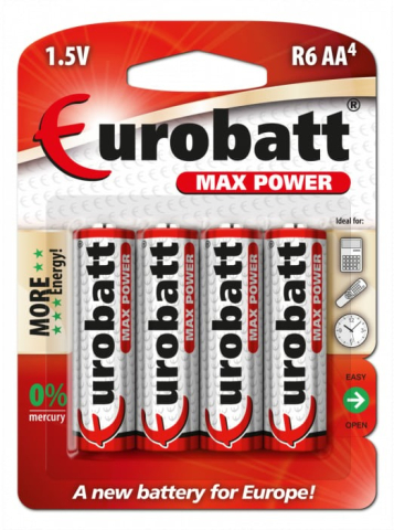 Set 4 baterii Eurobatt, AA, R6, 1.5 V, fara mercur [1]