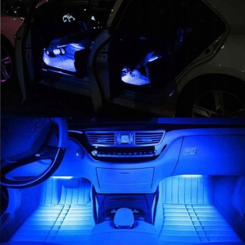 Set 4 benzi LED RGB ambientale pentru interior auto, telecomanda IR, 8 culori, 12 LED-uri/banda, alimentare 12V la priza auto [5]