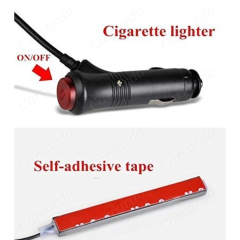 Set 4 benzi LED RGB pentru interior auto, cu 9 LED-uri pe fiecare banda, telecomanda inclusa, rezistente la apa, plastic si silicon, negre [7]