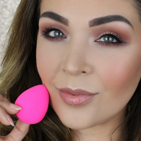 Set 4 bureti de machiaj pentru lichide, creme si pudra - Roz [2]