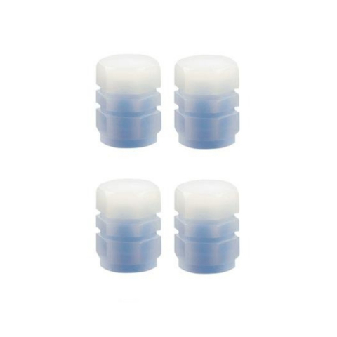 Lumini auto - Set 4 capace pentru supapa cauciucuri, fosforescente, universale, ABS, albastru