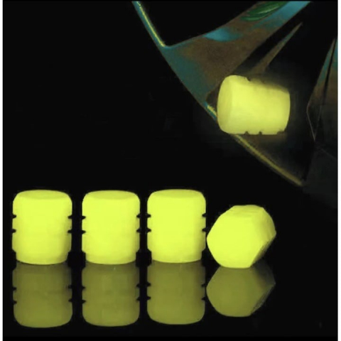 Set 4 capace pentru supapa cauciucuri, fosforescente, universale, ABS, galben [4]