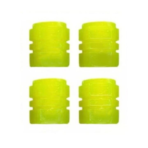 Lumini auto - Set 4 capace pentru supapa cauciucuri, fosforescente, universale, ABS, galben
