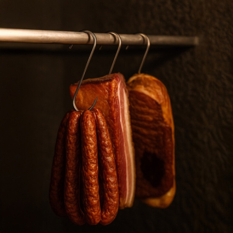 Set 4 carlige inox pentru afumare carne, macelarie, rezistente, sustinere grea, 16 cm, argintiu [5]