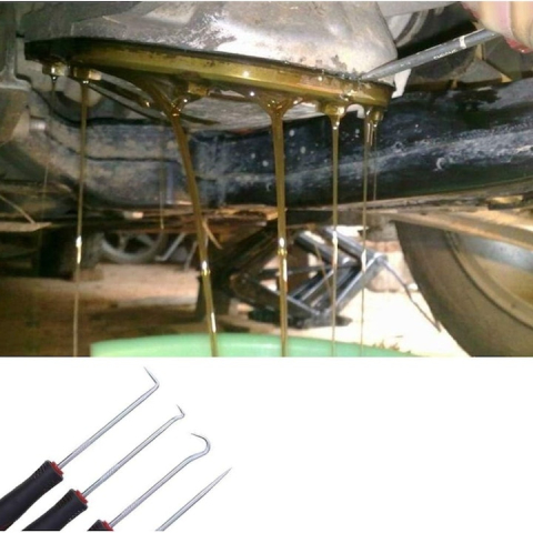 Set 4 carlige universale pentru etansari si inele, pentru tragere si manipulare elemente de cauciuc, otel si PP, varfuri magnetizate, 16 cm, negru/rosu [9]