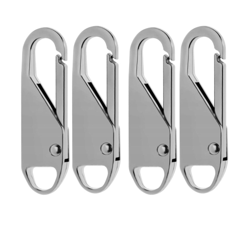CASA & GRADINA - Set 4 cheite universale pentru fermoar, accesorii metalice pentru reparatie rapida valize, rucsacuri, haine, jachete si corturi, argintiu