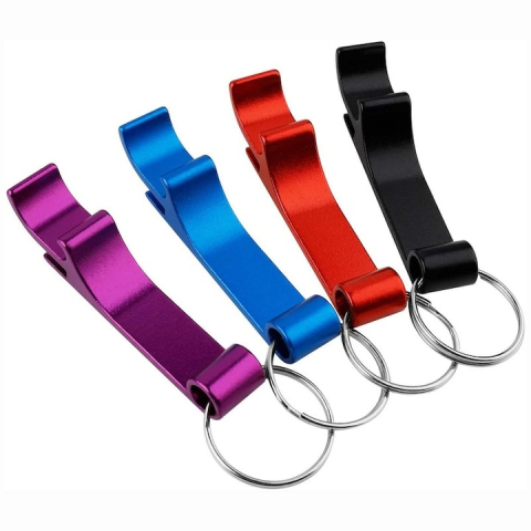 Diverse bucatarie - Set 4 desfacatoare sticle tip breloc aluminiu, usoare si compacte, multicolor, 6.3 x 1.2 cm