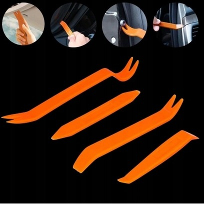 Set 4 extractoare pentru demontare tapiterie auto, parghii din nylon intarit, 14-22 cm, pentru clipsuri, ornamente si panouri [4]
