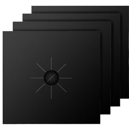 Diverse bucatarie - Set 4 folii detasabile de protectie pentru aragaz, din teflon - Negru