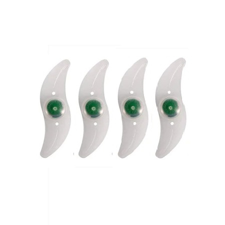 Ciclism - Set 4 LED-uri Iluminat Decorativ pentru Spite Bicicleta cu 3 Tipuri de Iluminare - Verde