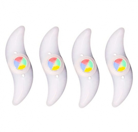 Ciclism - Set 4 LED-uri Iluminat Decorativ pentru Spite Bicicleta cu 3 Tipuri de Iluminare - Multicolor