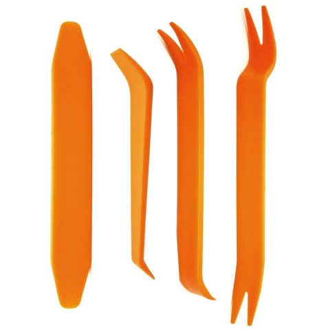 Set 4 leviere demontare panouri interior auto, extractoare tapiterie si clipsuri, plastic rezistent, pentru demontare interior [4]