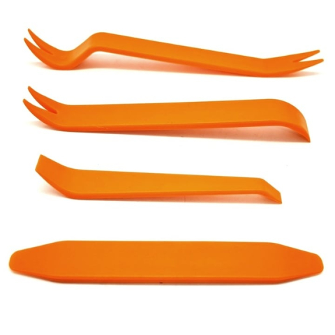 ARTICOLE AUTO - Set 4 leviere demontare panouri interior auto, extractoare tapiterie si clipsuri, plastic rezistent, pentru demontare interior