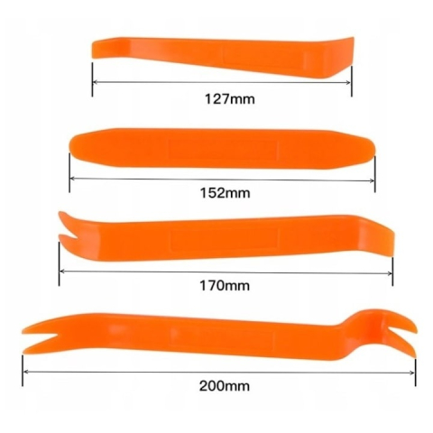 Set 4 leviere demontare panouri interior auto, extractoare tapiterie si clipsuri, plastic rezistent, pentru demontare interior [2]